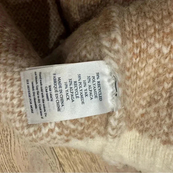 Faherty Saturday Pullover Alpaca Sweater Meadow Buffalo Check Cream Small $228 - Picture 5 of 5